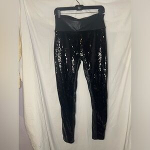 Spanx faux leather sequin front leggings